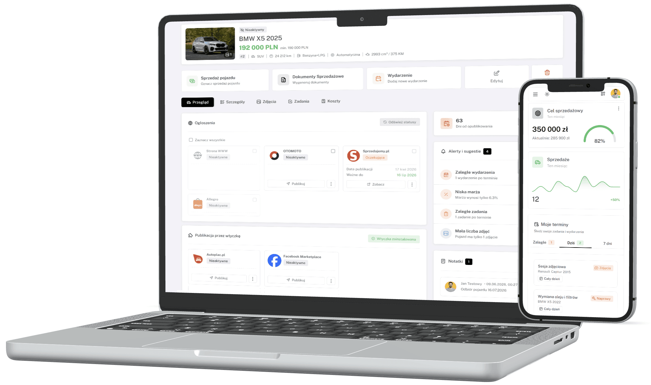 Panel DealerApp - pulpit, pojazdy i aplikacja mobilna